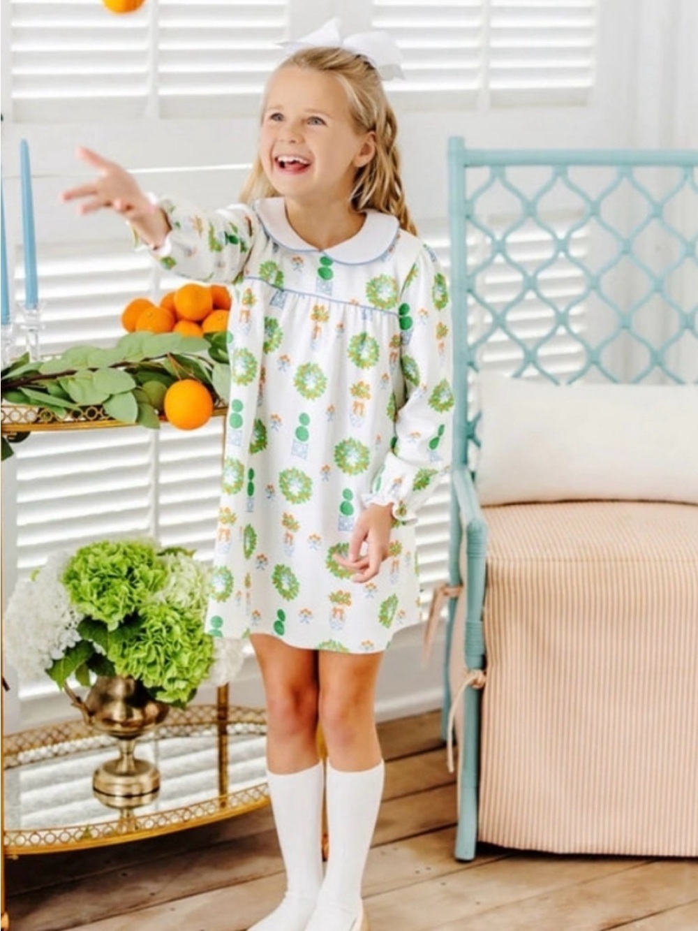 The Beaufort Bonnet Company Tangerines & Topiaries Dress size 5